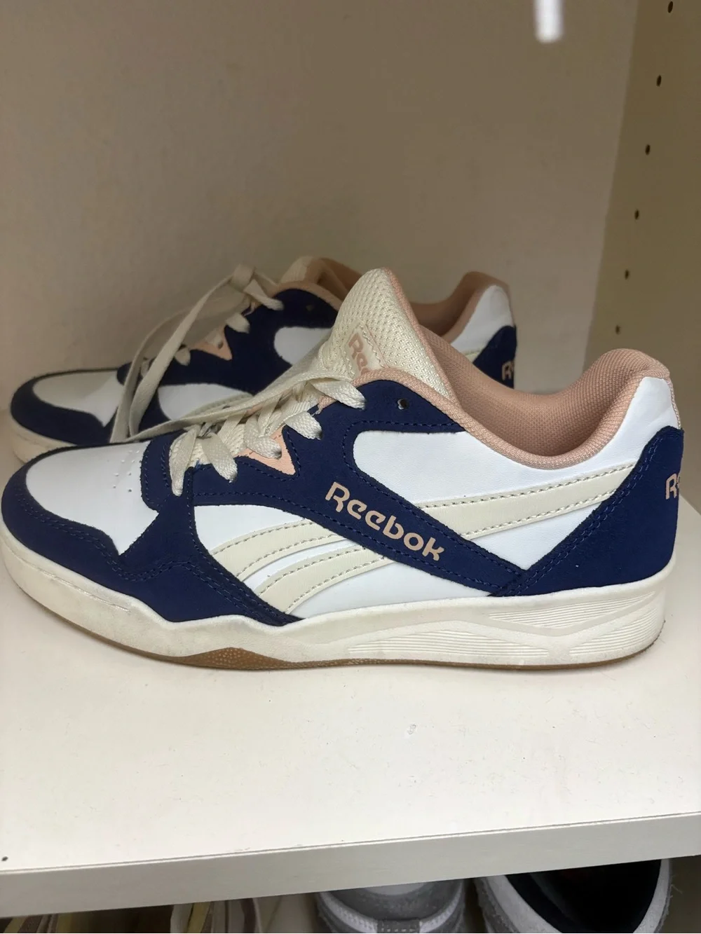 Reebok Navy, White & Blush Low-Top Sneakers